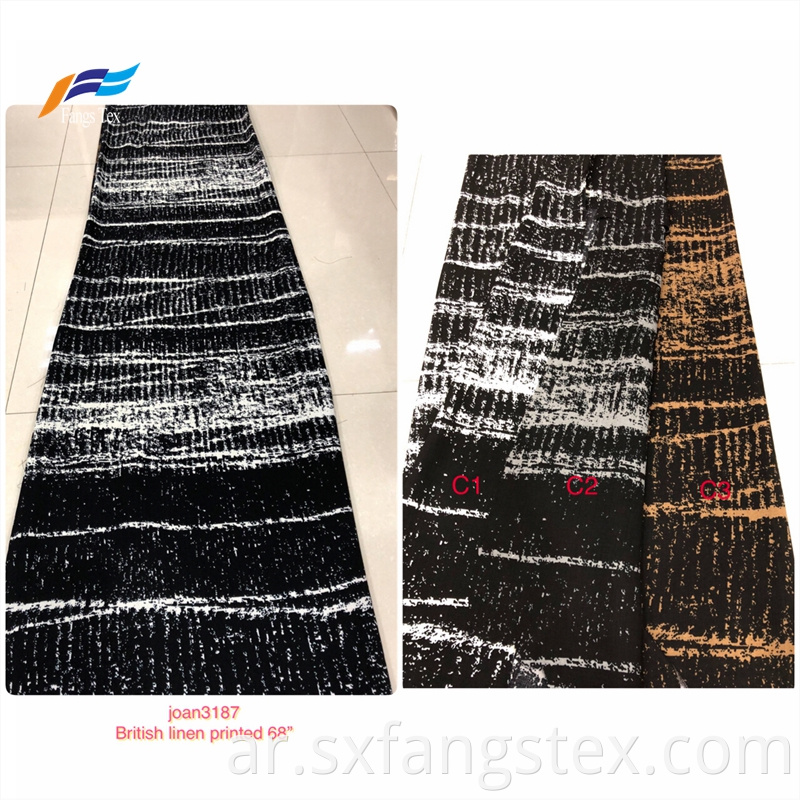British Linen Printing Formal Black Embroidered Abaya Fabric 